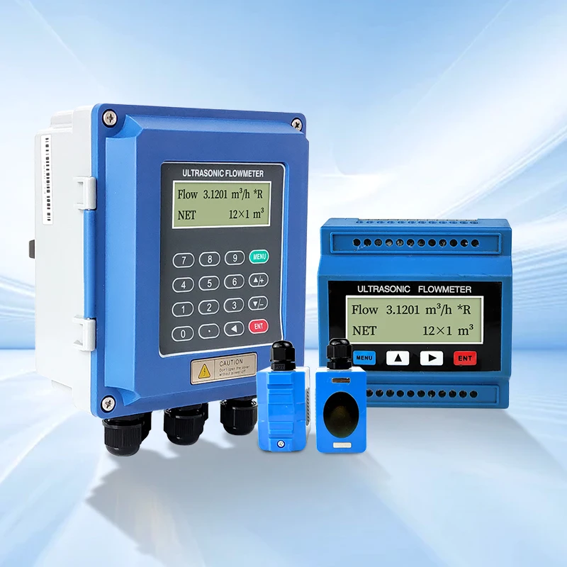 

Ultrasonic Flowmeter External Clamp-on Pipe Type Water Flow Sensor Split Portable Wall-mounted