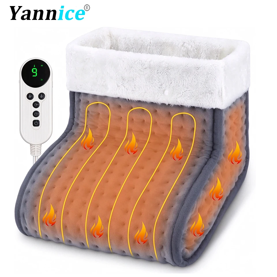 Winter Electric Foot Heating Pad 360° Surround US/EU Foot Warmer Soft Plush Washable Adjustable Temperature Foot Warming Mat