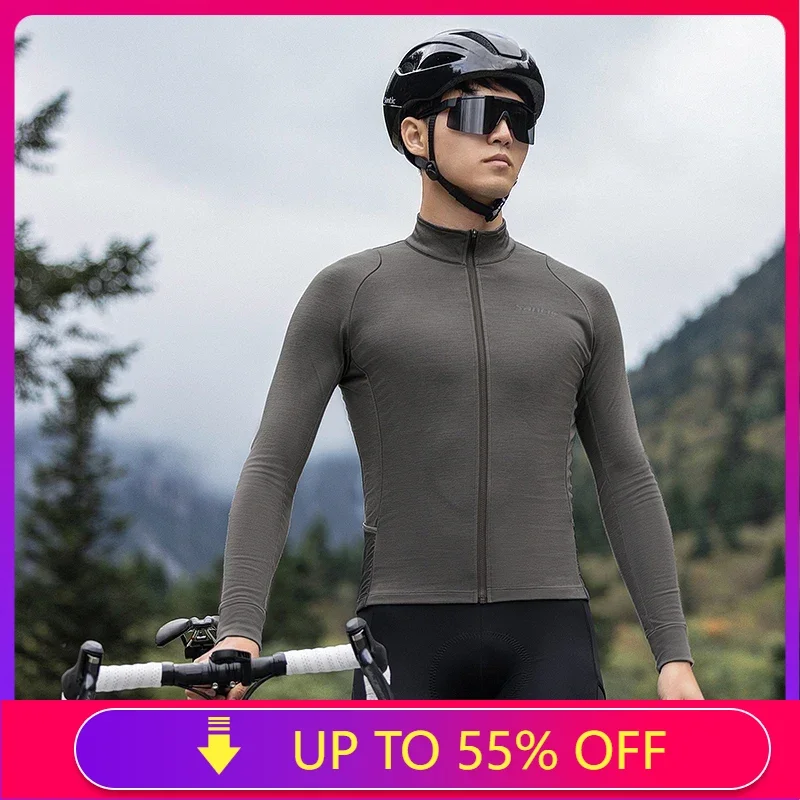 Santic Men's Cycling Jerseys Quick Dry Cycling Suit Sun Protection Long Sleeved Breathable Cycling Jerseys M3C01154