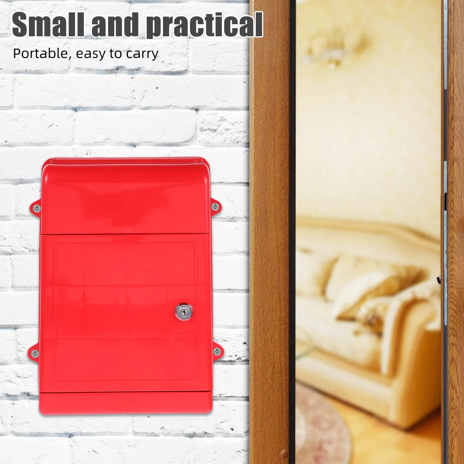 Wall Mounted Lockable Mailbox Plastic Suggestion Ballot Donation Box Keys Secure Storage Letters Voting Charity Collection Box
