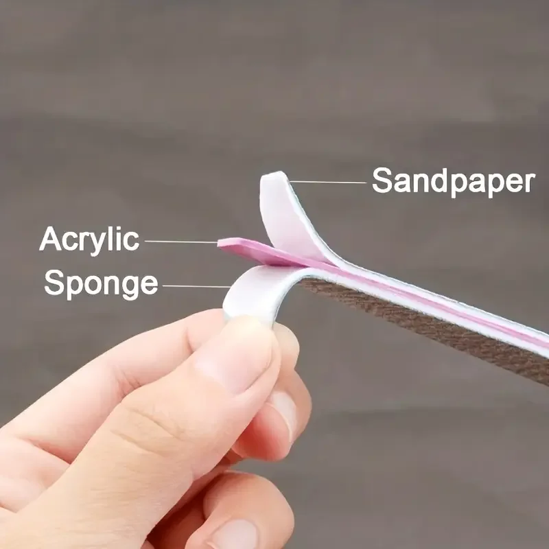 Limes à ongles Double face, grains 100/180, lavables, pour Gel acrylique et ongles naturels, outils de Salon de coiffure, 10 pièces