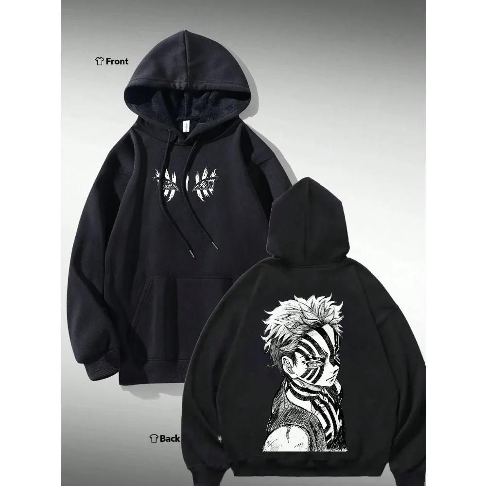 American Street Y2K „Blade of The Ghosts“ Themenmode Anime-Enthusiasten Herren-Hoodies Anime Unisex Freizeit-Sportbekleidung