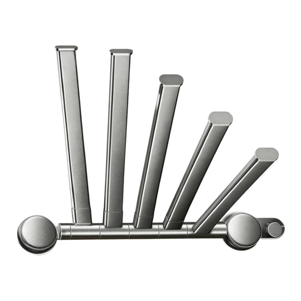 Rotating Aluminum Towel Rack with Suction Cup Mount for Bathroom Multi-Bar Layout Supports Towels and Accessories