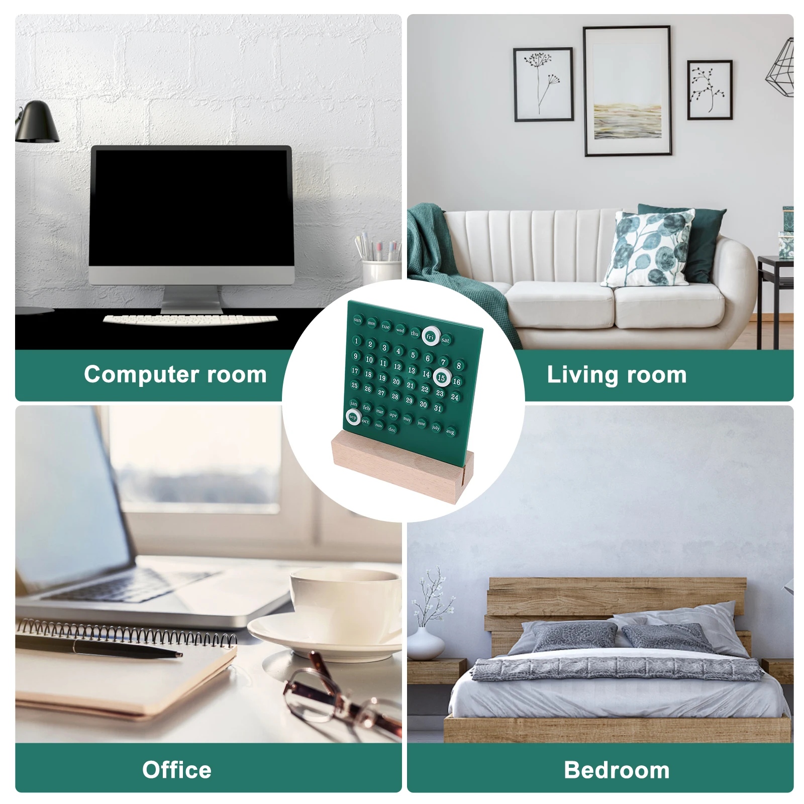 

Creative Perpetual Date Record Calendar White Desktop Decoration Office Supplies Table nament for Lightweight
