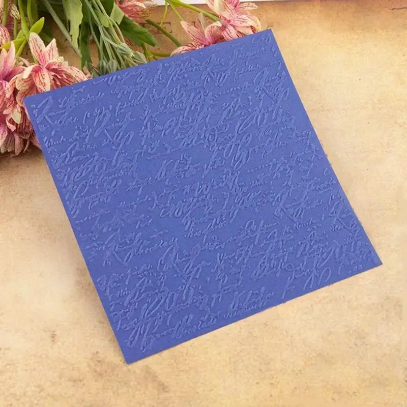 F19B 3D Uneven Embossing Folder Handwritten Words Background Embossing Dies Template