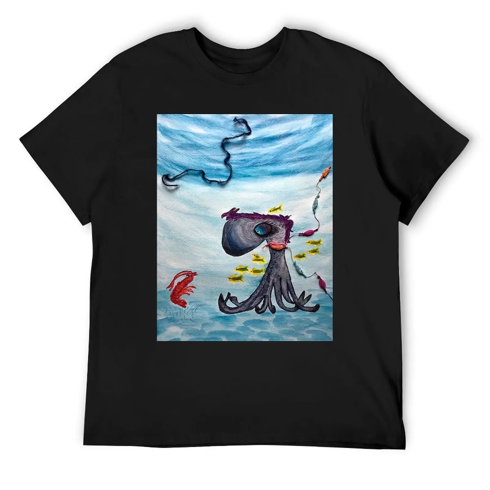 Ocean Friends: Octavia the Octopus and Shelley the Shrimp (1 of 3) T-Shirt shirts graphic tee mens vintage t shirts