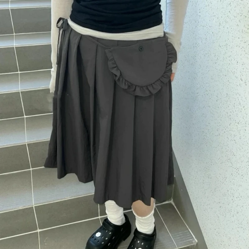 

Harajuku женские юбки Y2K трапециевидные сумки с винтажным дизайном летние плиссированные юбки-миди повседневные японские женские юбки 2000-х годов