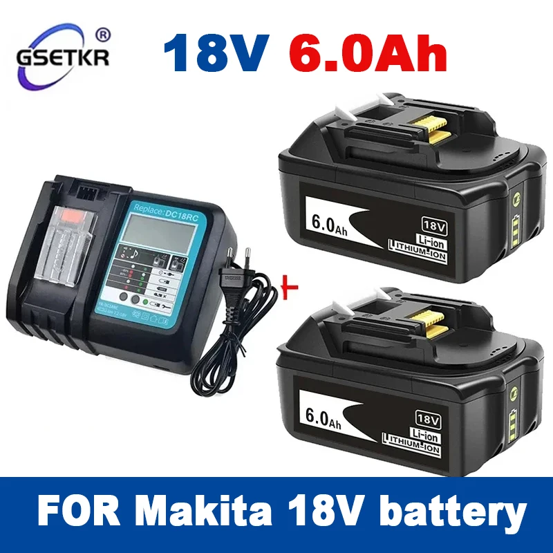 

Batería recargable BL1860 de alta calidad, Pila de iones de litio de 18V y 6000mAh para Makita, BL1840, BL1850, BL1830, BL1860B,