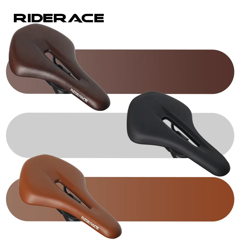 Fahrradsattel aus PU-Leder, bequemer, weicher MTB-Rennradsitz, einteiliger, hohler, atmungsaktiver, stoßdämpfender Outdoor-Fahrradsitz