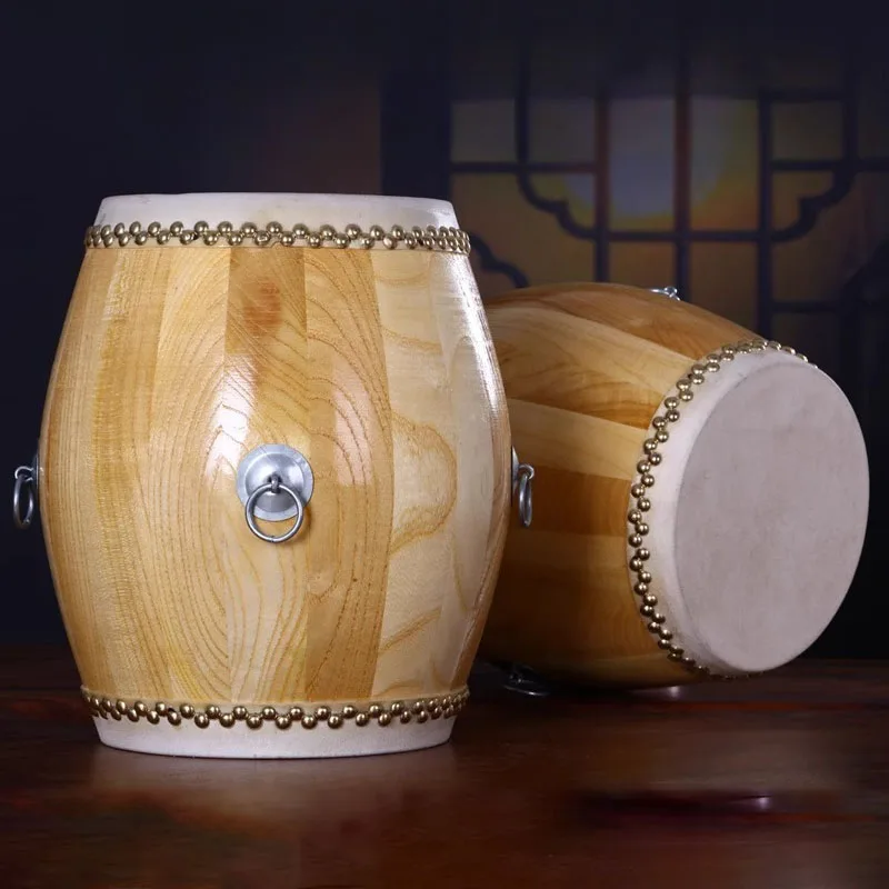 طبلة القاعة الخشبية مقاس 6.5 بوصة براميل من جلد البقر ذات النبرة العالية لقاعة الأوبرا الشعبية أداة طبلة الموسيقى الصينية التقليدية