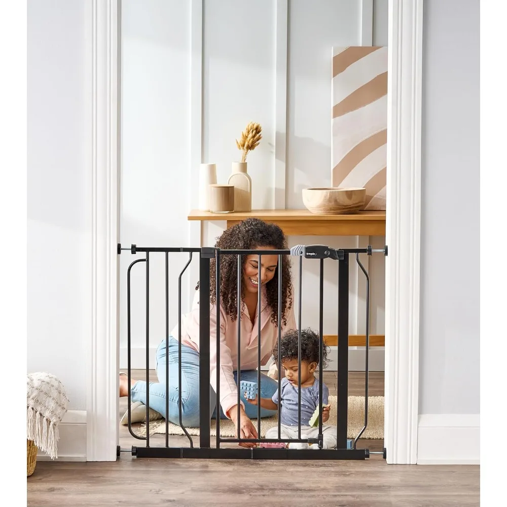 

Extra Wide Walk Thru Baby Gate, Includes 6-Inch Extension Kit, 4 Pack Pressure Mount Kit, 4 Pack Wall Cups and Mounting Kit