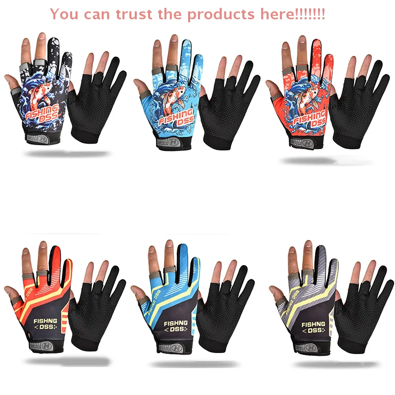 

Anti-slip Cycling Gloves Fishing Gloves Breathable Three Fingers Elastic Summer Sunscreen Fishing Apparel Sports