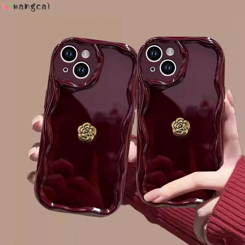 For Realme GT 5G Master GT5 GT2 Neo 3 3T 2 2T Narzo 50 30 Pro 5G Phone Case Metal Camellia Winter Luxury Silicone Cover