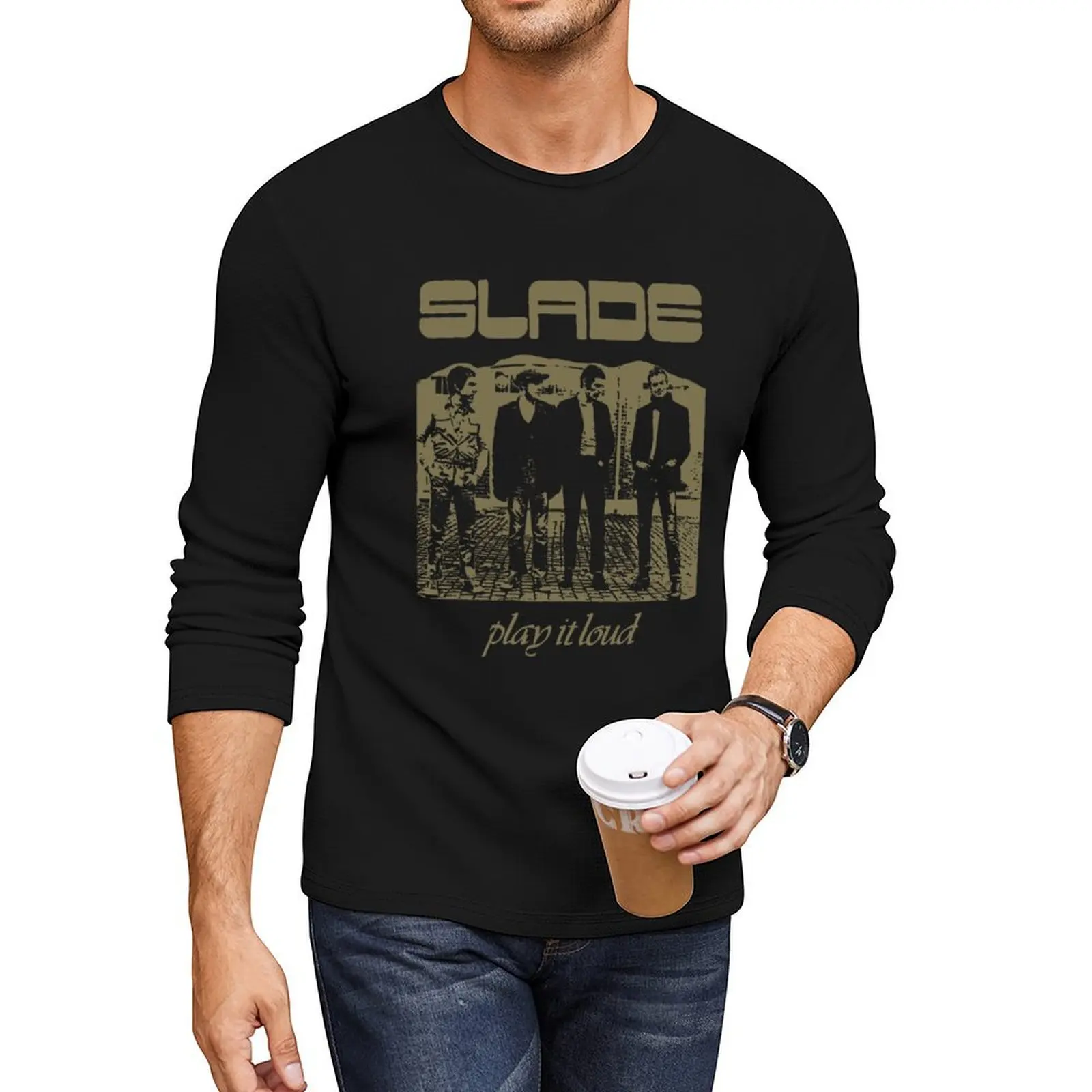 Slade Play It Loud Long T-Shirt black t shirt blank t shirts Blouse anime clothes workout shirts for men