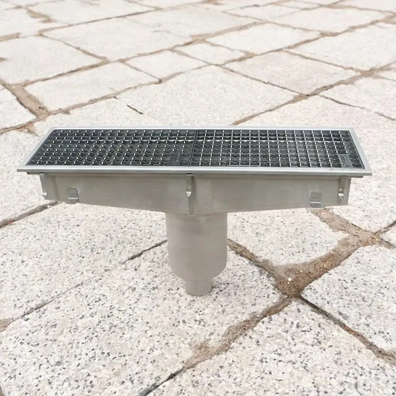 Built-in inclined stainless steel U-shaped bottom groove drainage pipe / Industrial high flow rate