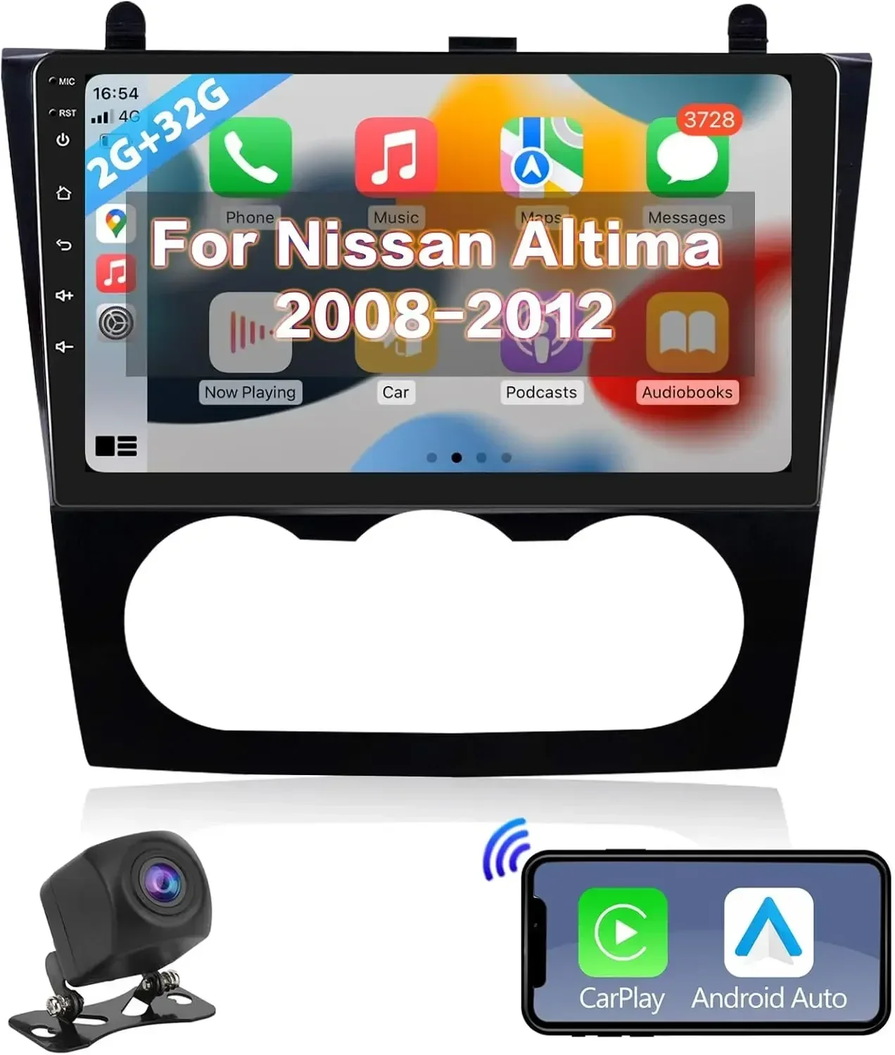 

Android Car Stereo for Nissan Altima Teana 2008-2012 Radio with Wireless CarPlay Android Auto 2G+32G 9" Touchscreen Car Radio