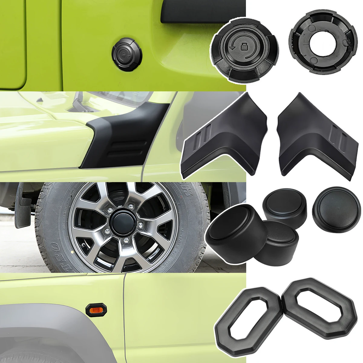 

Tire Hub Center Cap Hood Corner Guard Fender Turn Light Trim Keyhole Protector for Suzuki Jimny 2019-2025 Car Interior Accessory