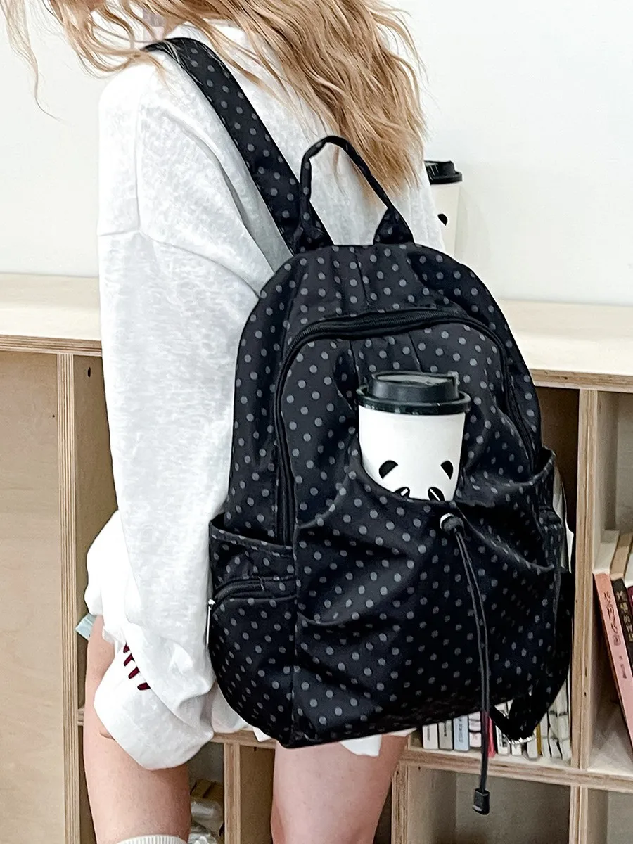 Point School Bag, Female Niche Leisure College Style Versatile Backpack, Female High School Student Lightweight Travel Backpack