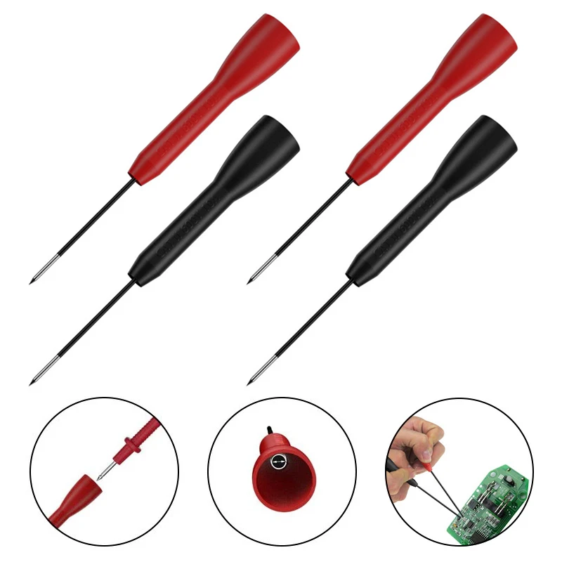 Universal Insulated Piercing Needle Non-destructive Multimeter Test Probes Transfer Very Fine Red/Black Circuit Repair Test Pins