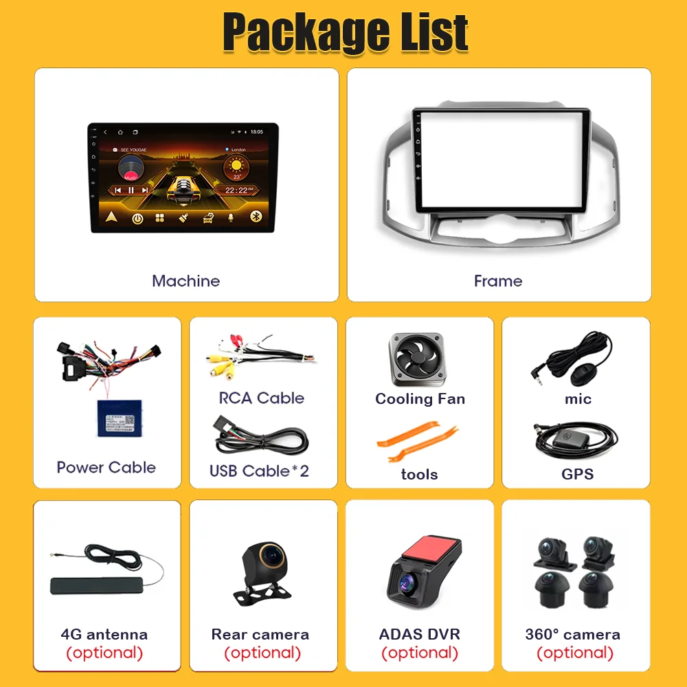 أندرويد 15 لسيارة شيفروليه كابتيفا 1 2011 2012 2013 2014 2015 2016 وحدة رأس ستيريو للسيارة نظام تحديد المواقع والملاحة مرآة وصلة 8 كور