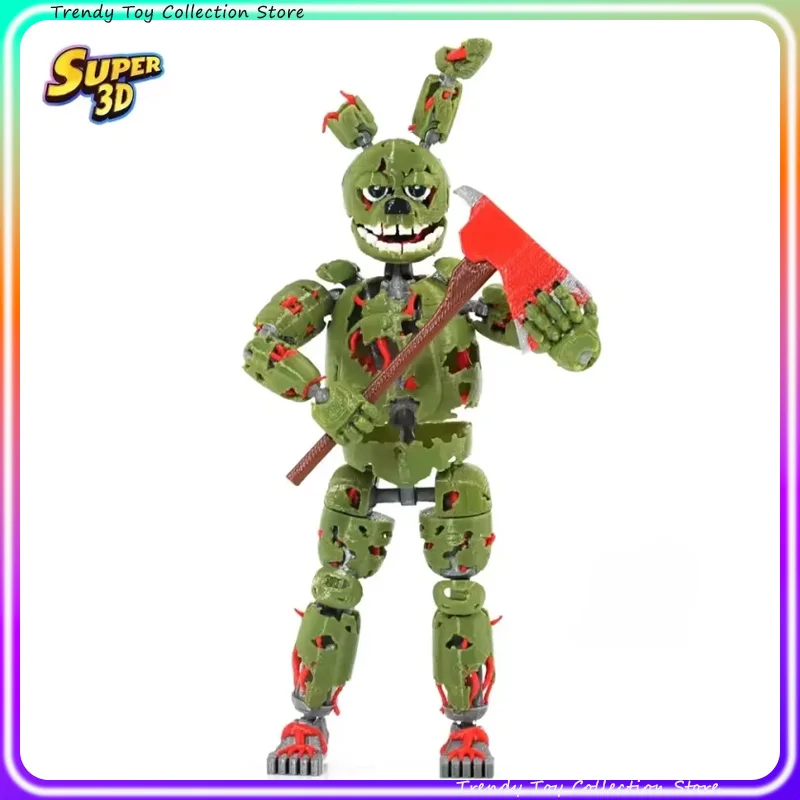 In Stock 3D Printed Green Rabbit Action Figure Articulated Joints Finished Model Anime Peripheral Perfect Birthday Gift