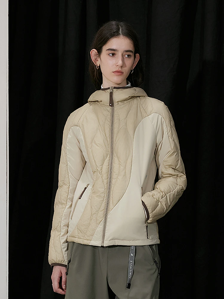 

Ультралегкая нейлоновая стеганая женская спортивная куртка-пуховик с круглым вырезом и длинными рукавами, тонкая, теплая, модная, новинка зимы