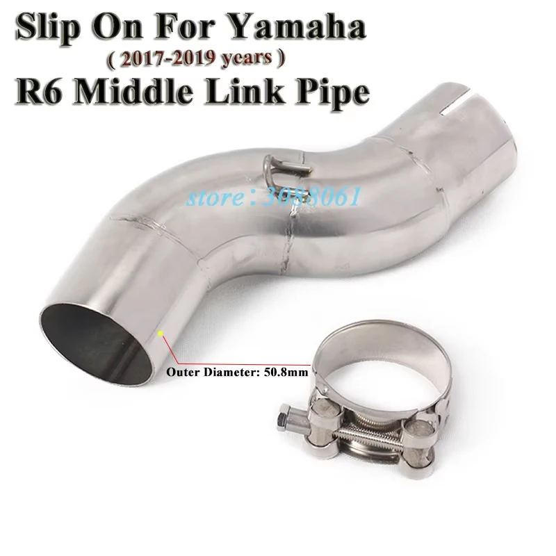 Slip On For Yamaha R6 YZF-R6 2017 2018 2019 Motorcycle Exhaust Muffler Escape Modified Stainless Steel Connect Middle Link Pipe