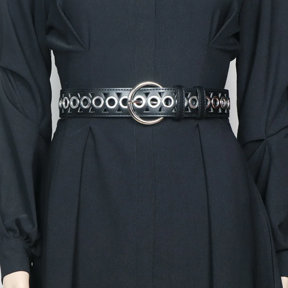 مشبك معدني بولي حزام حزام جلد الشرير الكورية نمط واسعة حزام الجينز بنطلون ديكور فستان ديكور Y2K فتاة حزام السيدات/الفتيات #5