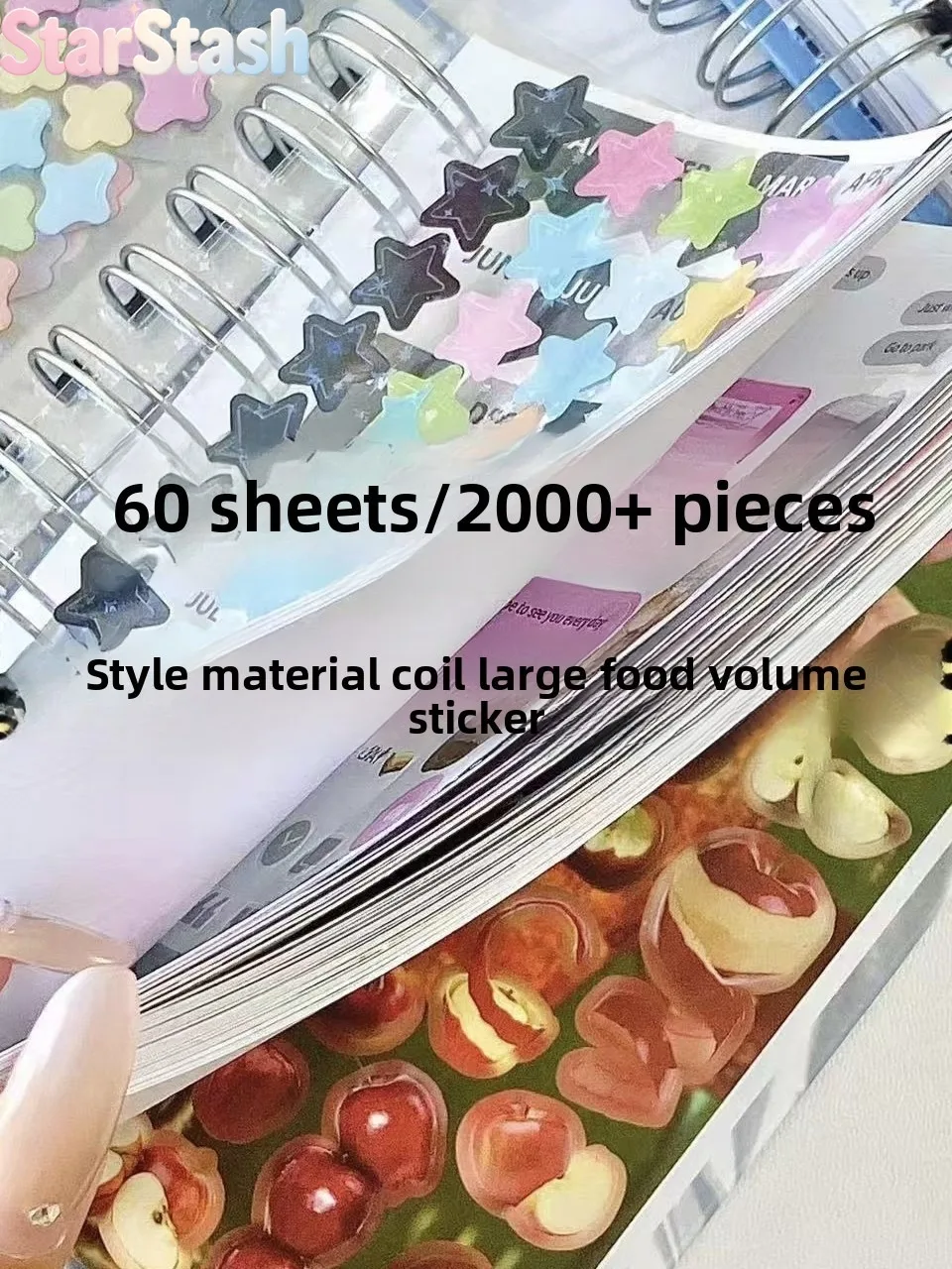 60-sheets-coil-bound-die-cut-korean-ins-style-sticker-book-mixed-media-journal-supplies-planner-scrapbook-diy-collage-stickers