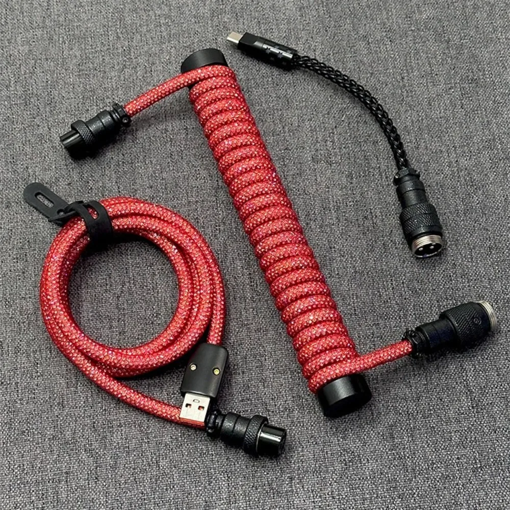 Unknown Error USB to Type-C Three-Section Copper Magnetic Keyboard Cable 8K RGB Aviation Plug Cable Gaming Accessories Gifts