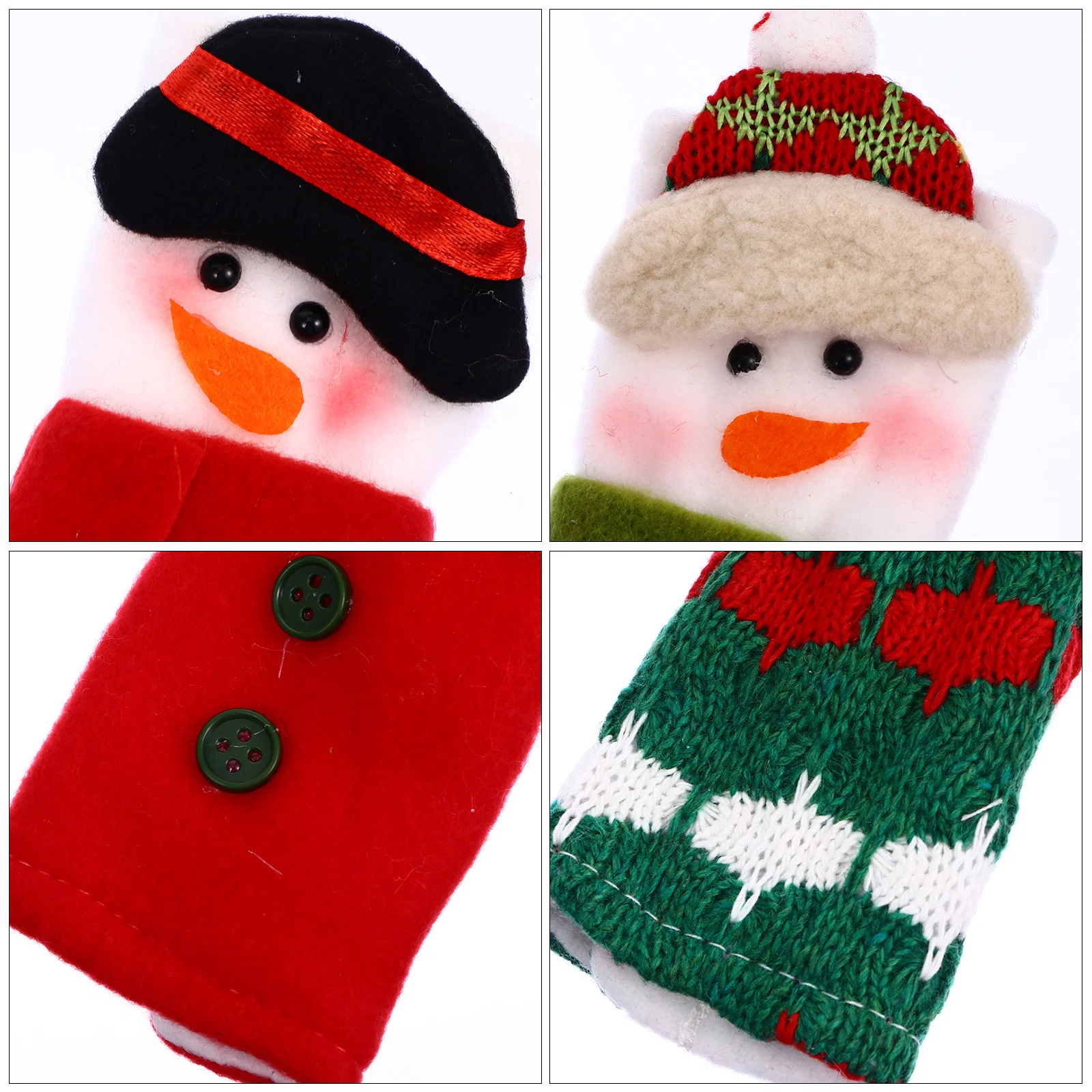 

3Pcs Snowman Handle Covers Christmas Theme Fabric Stickers Refrigerator Microwave Door Protector Decorative Kitchen Appliance