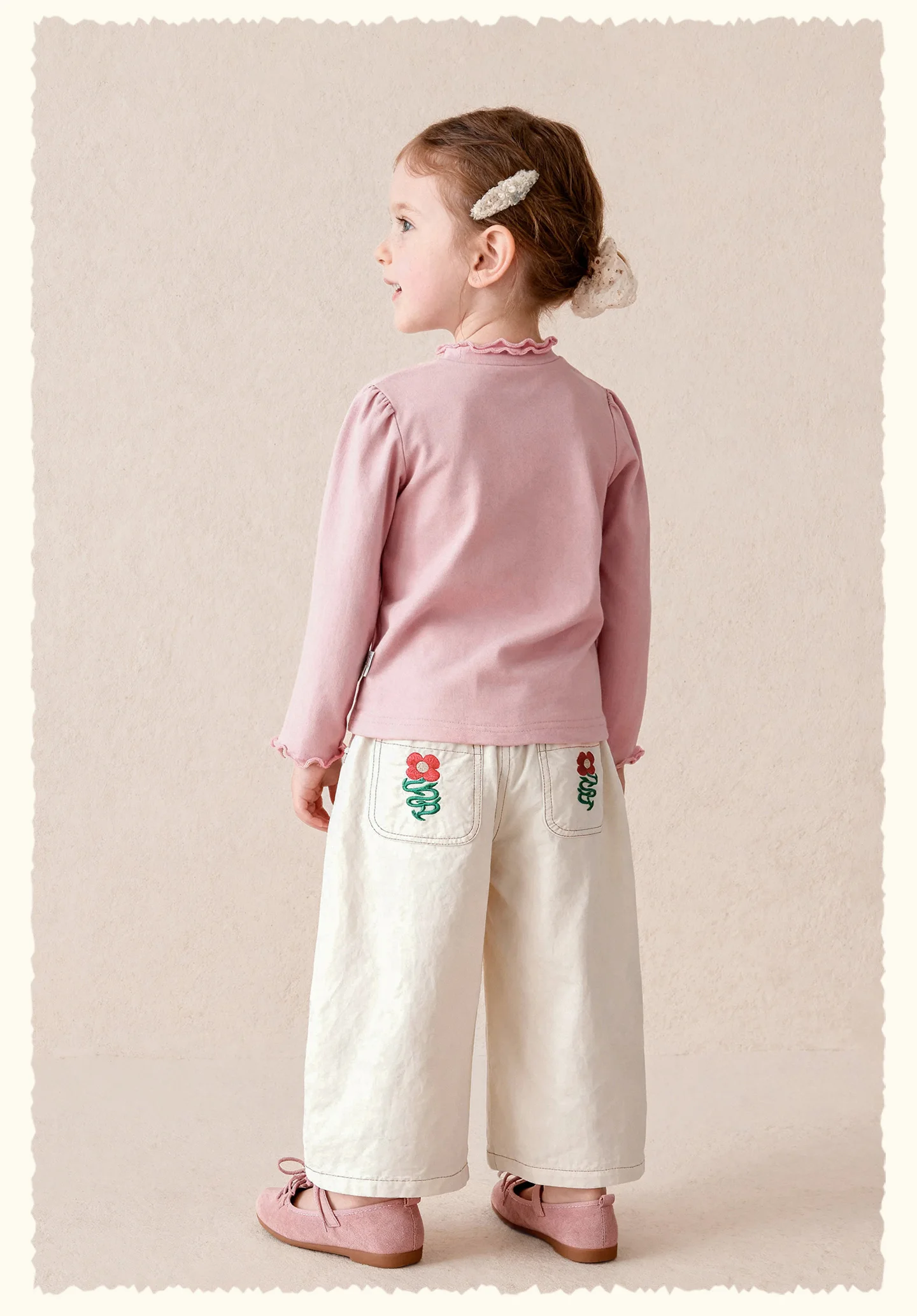 Amila 2026 Herbst Neue Kinder Mädchen Rüschen-Langarm-T-Shirt Romantische Rüschen Mehrschichtig Süß Niedlich Alltagstaugliches Vielseitiges Oberteil – Detail 11