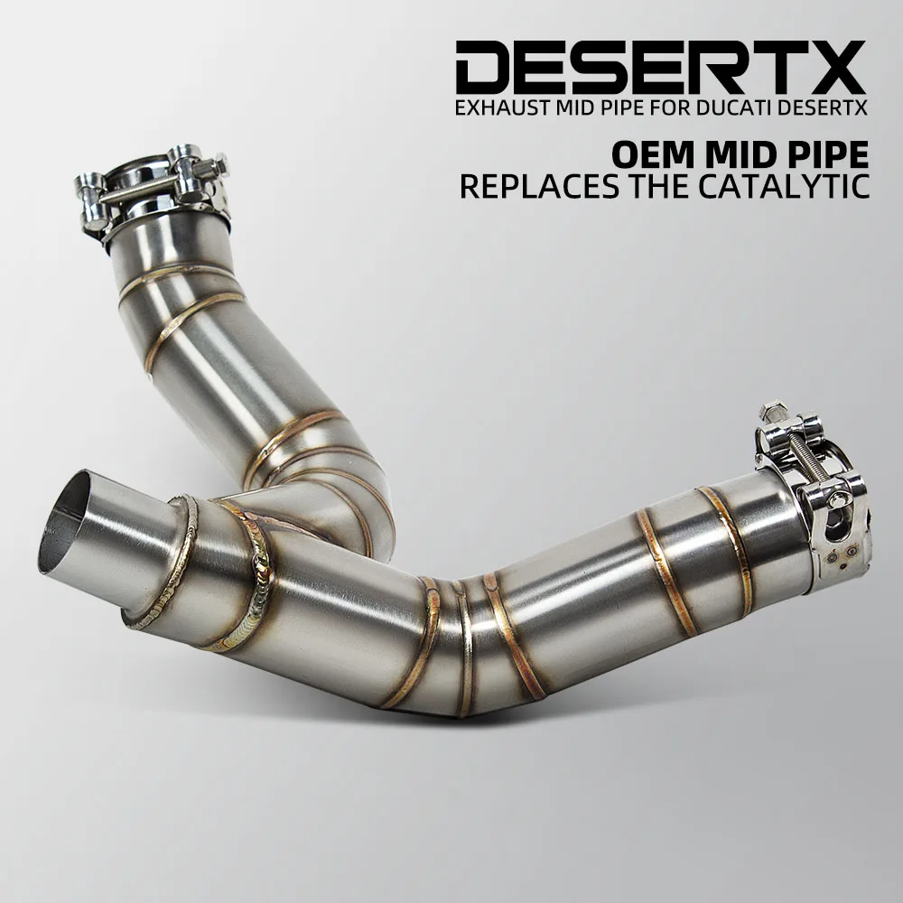 Monster Exhaust Pipe For Ducati Monster +/SP 937/950 DesertX Rally 950 2021-2025 Motorcycle Exhausts Kit Sport Moto Middle Tube