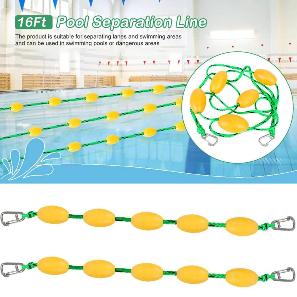

1pc Swimming Pool Lane Line 5/6m Wear-resistant Bold Safety Divider Rope With 5/6 Buoys For Swim Competition Lane Line Accessory