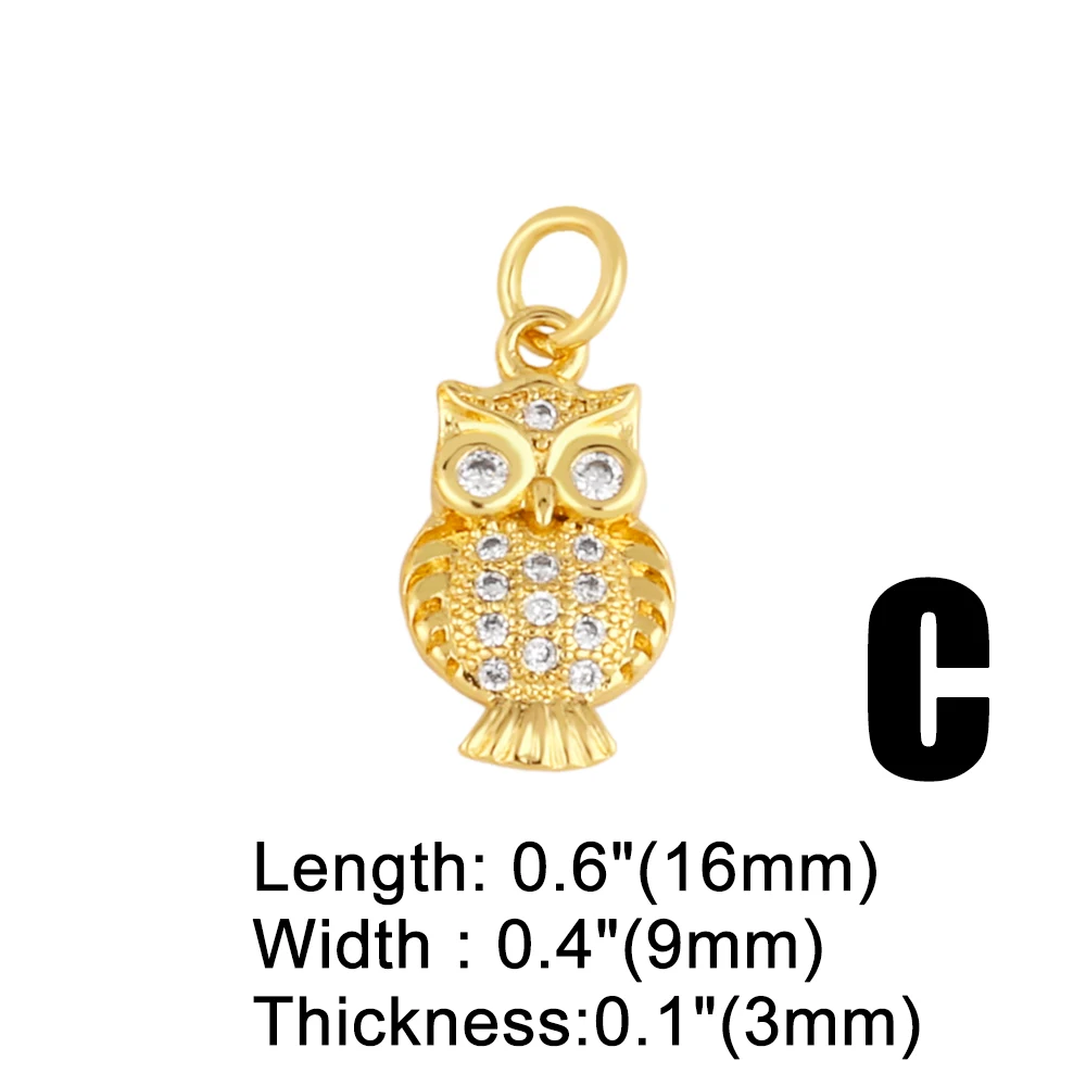 OCESRIO Cute Animal Charms for Jewelry Making Copper Gold Plated Lucky Dog Deer Turtle Eagle Bracelet Necklace DIY chma185
