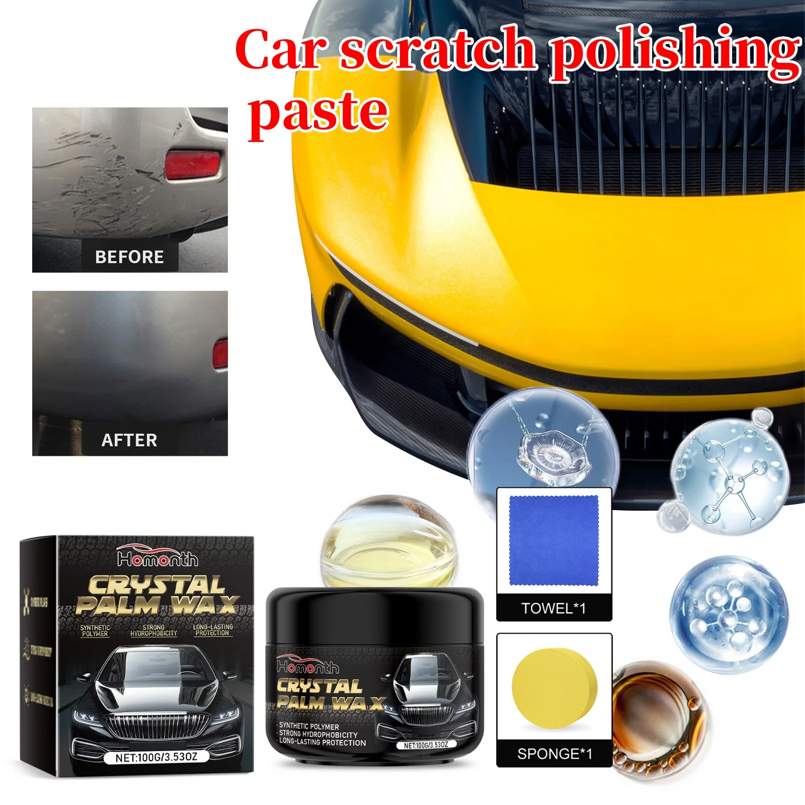 Car Scratch Polishing Paste Car Scratch Repair Coating Refurbished High Temperature And Wear Resistant Scratch Polishing Paste