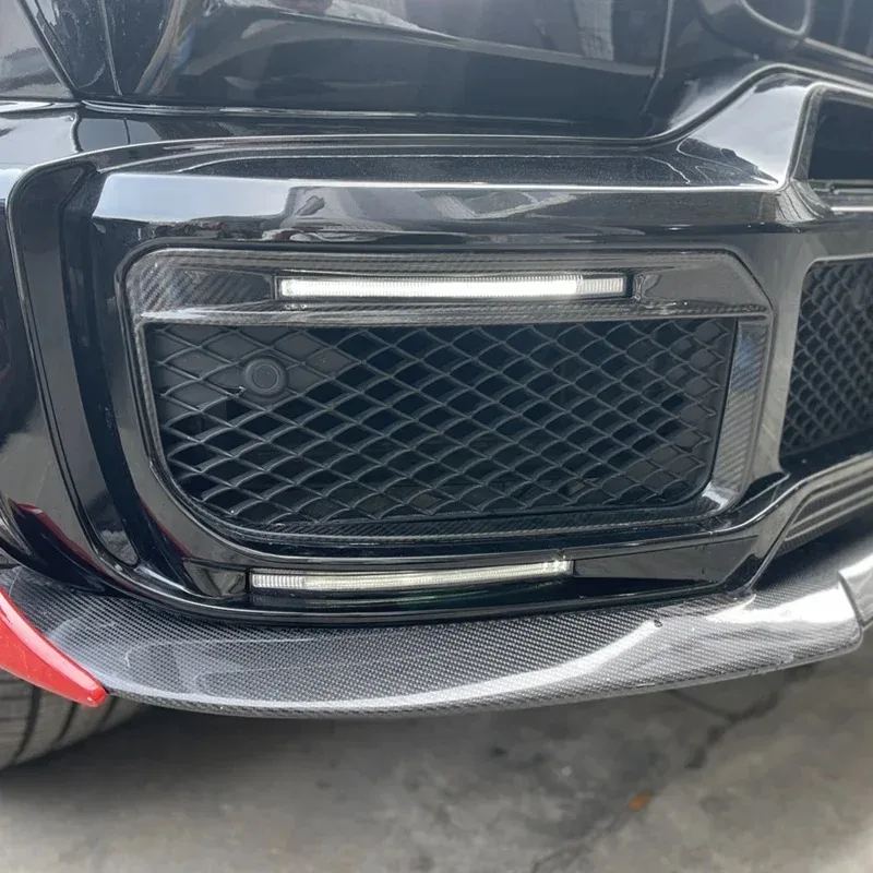 For G-Class G500, G63, G350, G400, Modified G900 Front Bumper Fog Light Frame, Rocket Bra Daytime Running Lights