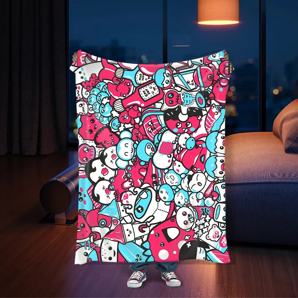 

3d printed blanket Flannel Blanket Super Soft Long Gift Artificial Sofa Colored Blanket for children birthday Christmas gift