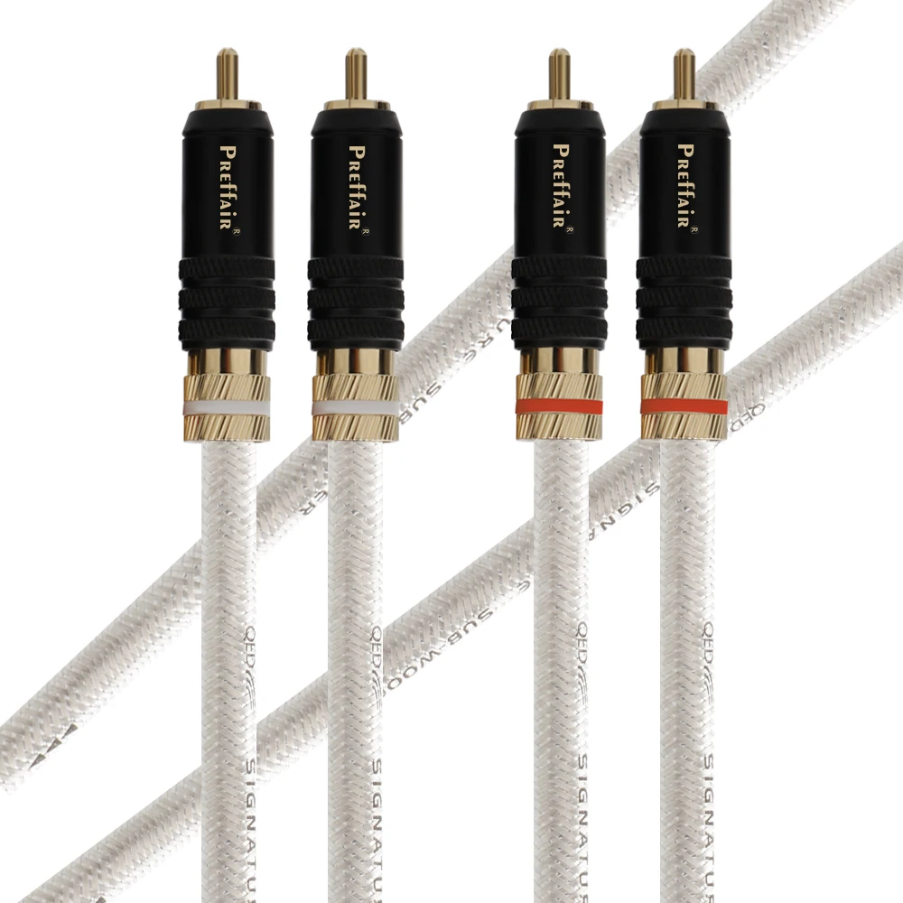 

Pair QED Style Silver Plated Fever Audio Signal RCA Cable Gold Plated Interconnect RCA to RCA Wire Self locking