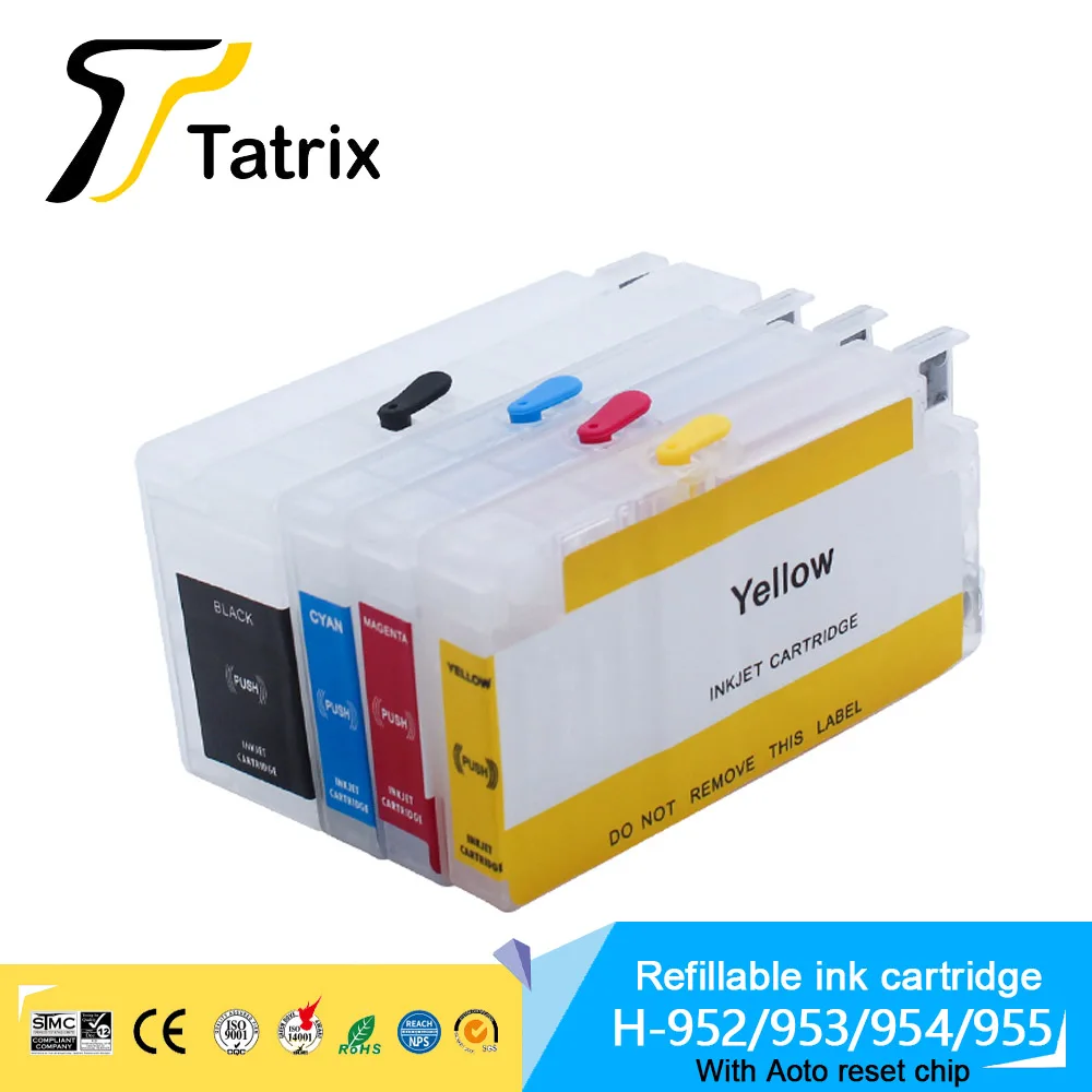 Tatrix For hp 952 953 954 955 Refillable Ink Cartridge With ARC Chip for HP OfficeJet Pro 7720 7740 8210 8216 8710 8720 8740