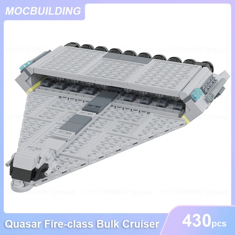 Quasar Fire-class Bulk Cruiser 1:1455 Scale Model MOC Building Blocks DIY Assemble Bricks Educational Creative Toys Gifts 430PCS