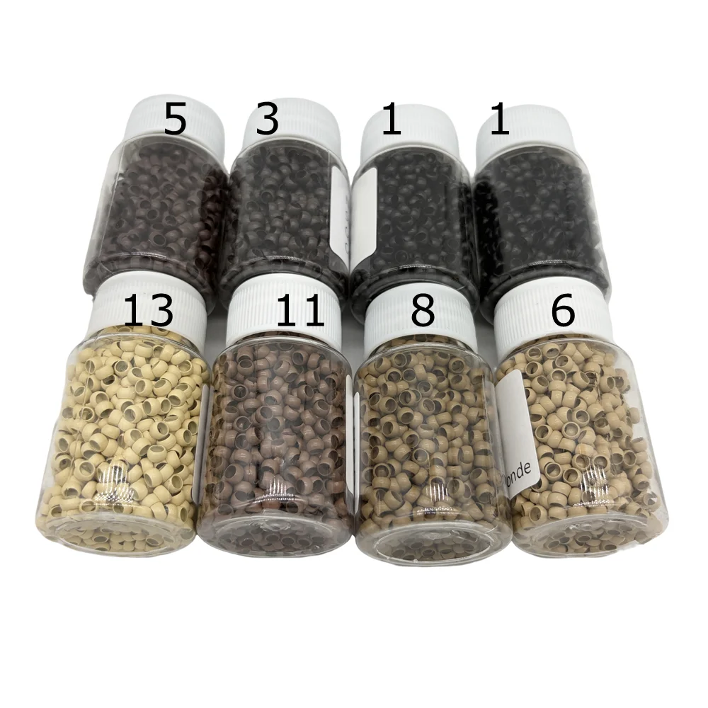 3000 Pcs/Lot 4.0*2.7*2.5 mm Black Nano micro Rings Copper micro Beads For Nano Ring Hair Extensions 7 Color in Stock