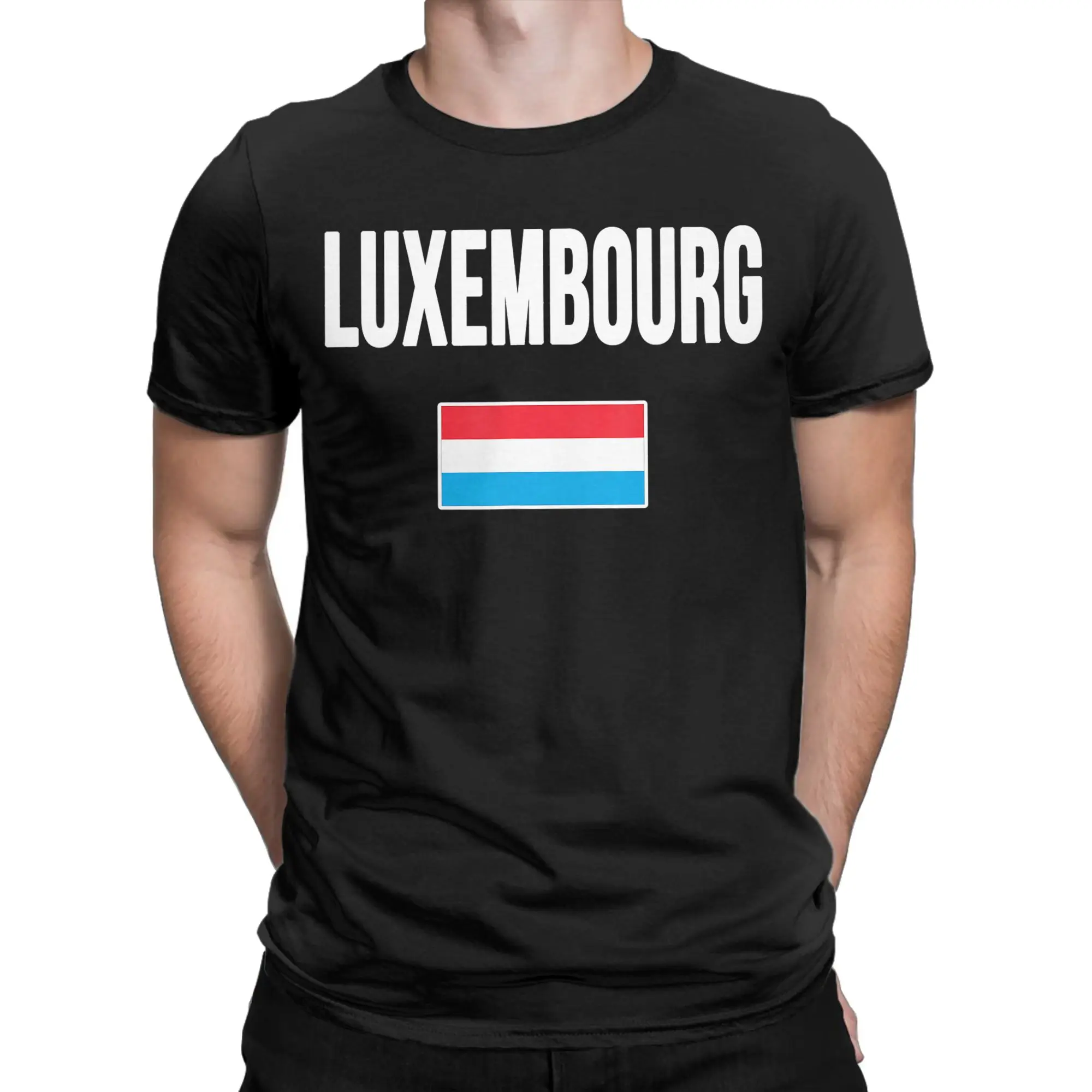Luxembourg Flag T-Shirt Summer  100% Cotton T Shirts For Men Pattern Tee Shirt Short Sleeve Y2K Retro Tops