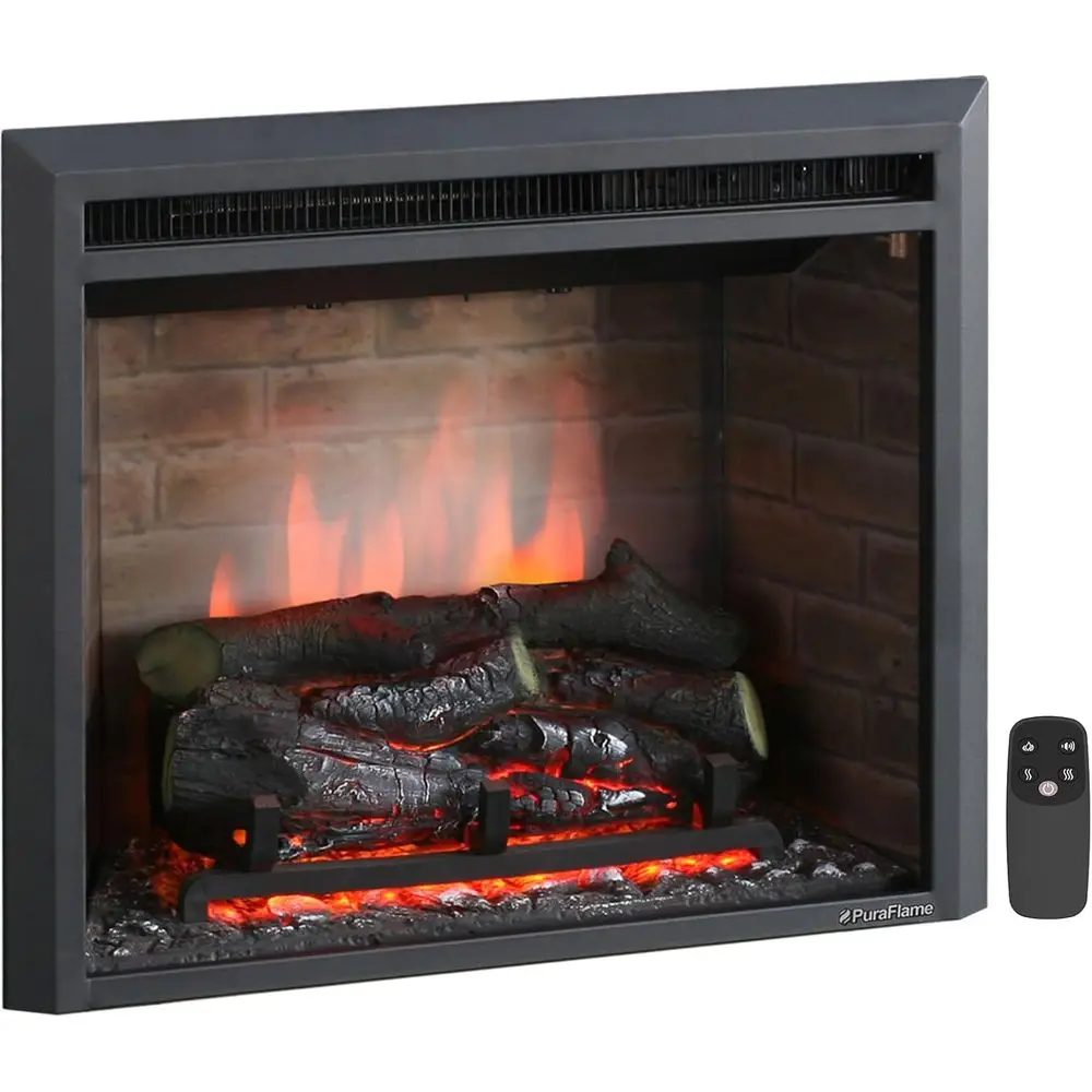 

In-Wall Insert with Crackling Sound, Remote Control, 750/1500W, Black, 22.92 W x 20.5 H