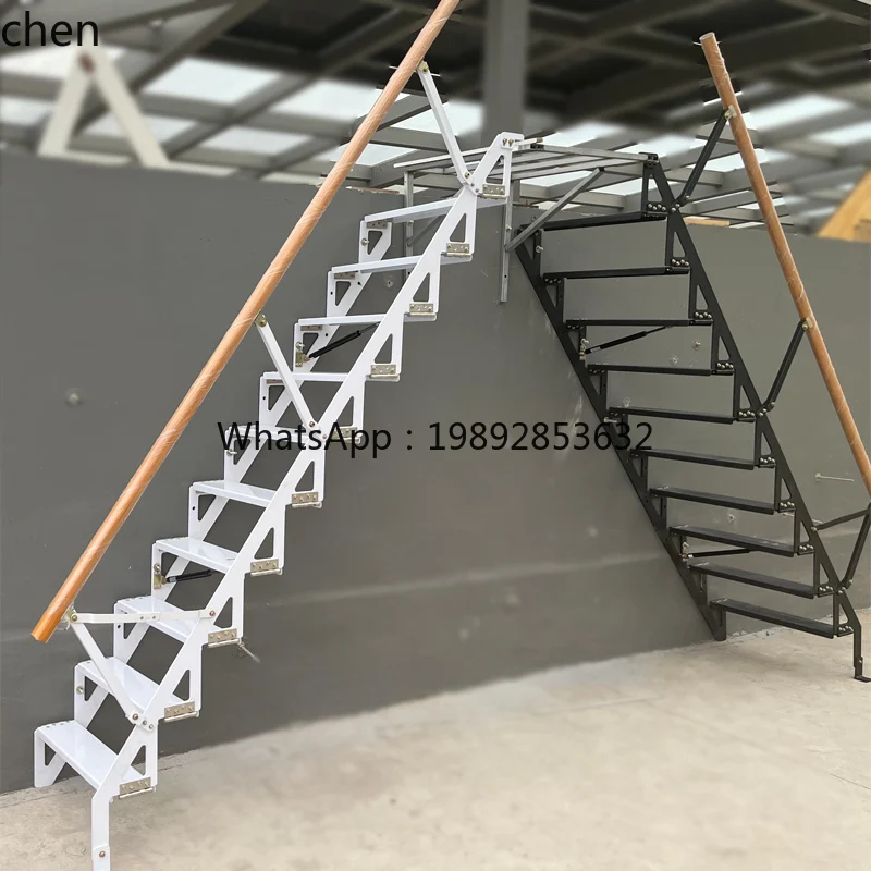 wall folding stairs loft home small duplex jump stairs