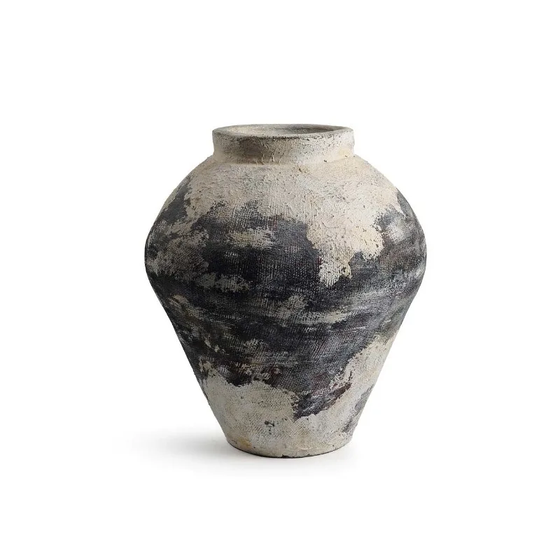 Wabi Sabi Handmade Ceramic Vase, Home Furnishing Model Room Sales Office Soft Decoration Floor-to-Floor Pottery Pot Large