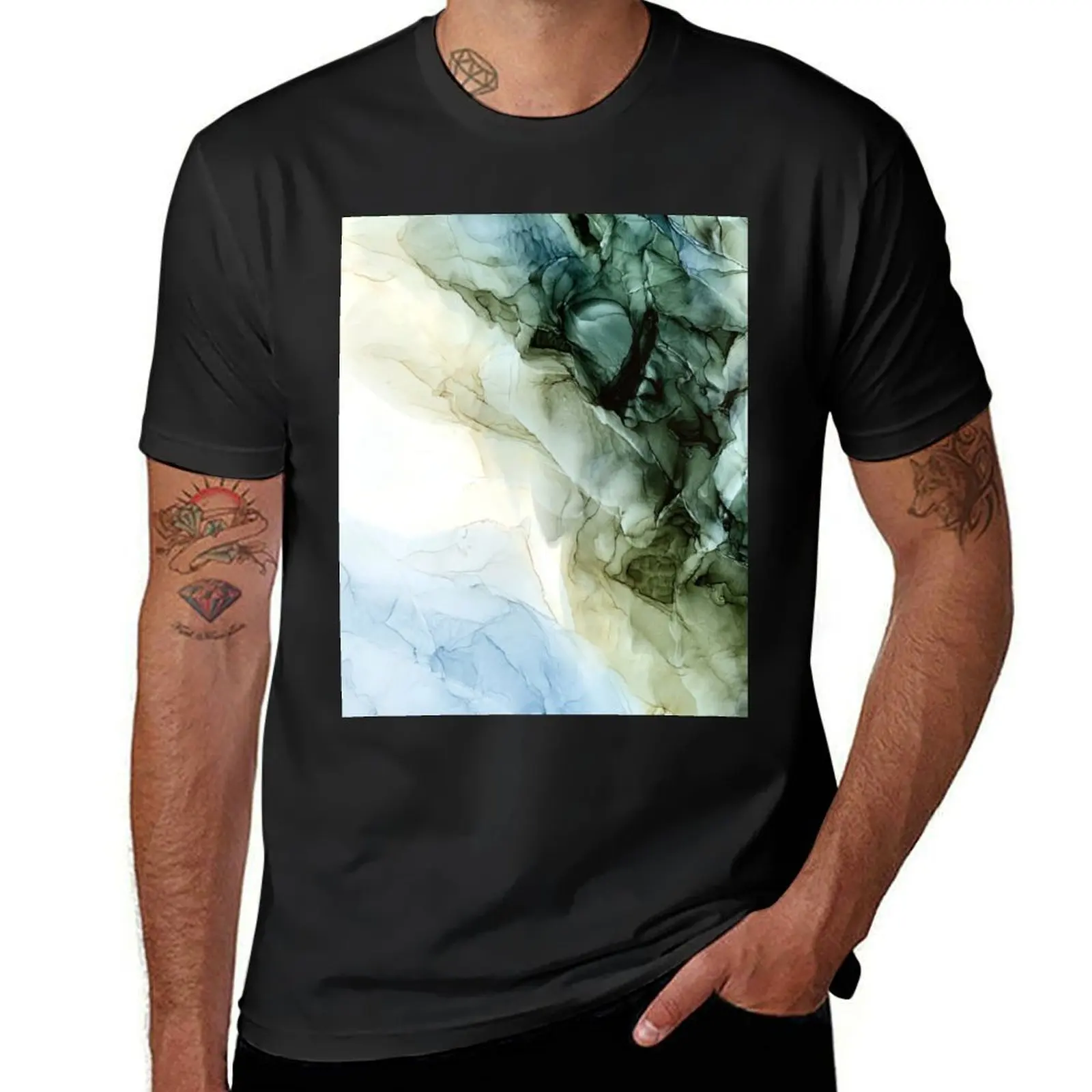 

Land and Sky Abstract Landscape Painting T-Shirt customs design your own graphics cute clothes workout shirts for men