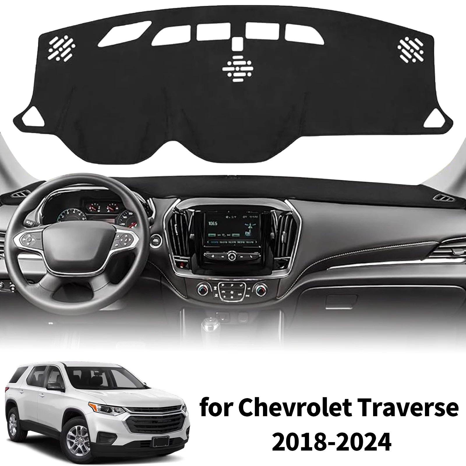 

for Chevrolet Traverse MK2 2024 2023-2018 Custom Fit Car Dashboard Cover Sunshade Mat Anti‑Slip Dash Protector Pad Accessories