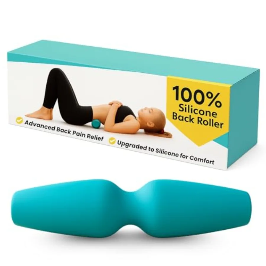 

Foam Back Roller for Back Pain Relief Upgraded to Flexible Silicone Ultra Roll Takes Pressure off the Bones and Into the Deep M