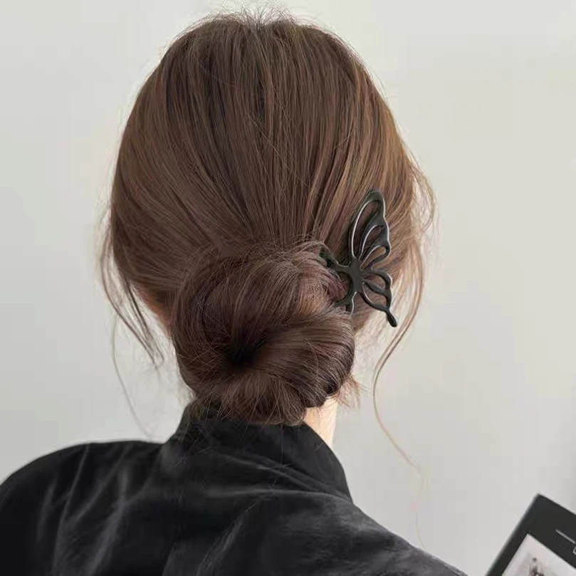 Hollow Butterfly Hairpin Simple U Shape Hair Clips Hair Pins for Women Metal Hair Stick Bridal Hair Accessories for Women Bun